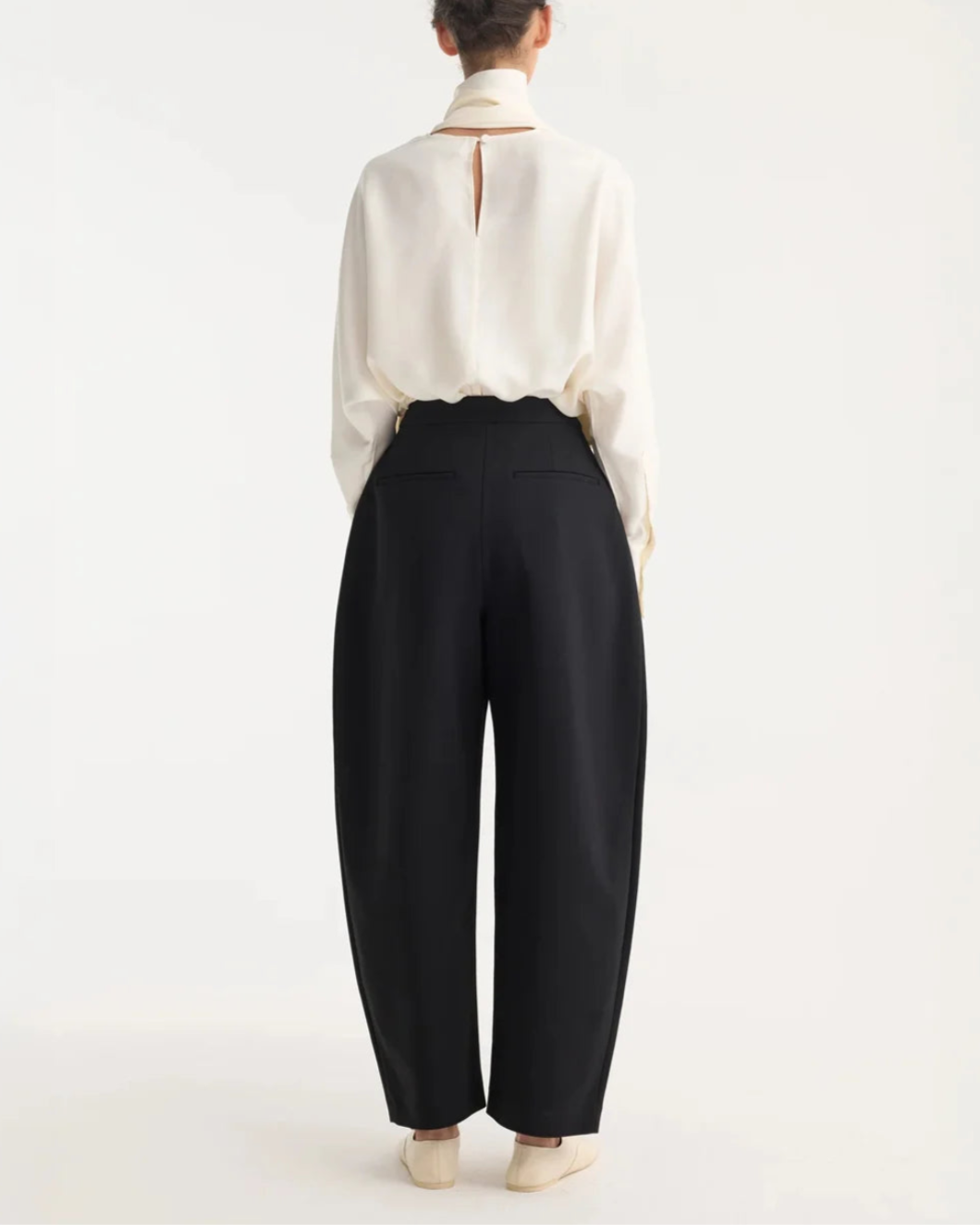 ROHE foulard silk top cream on figure back