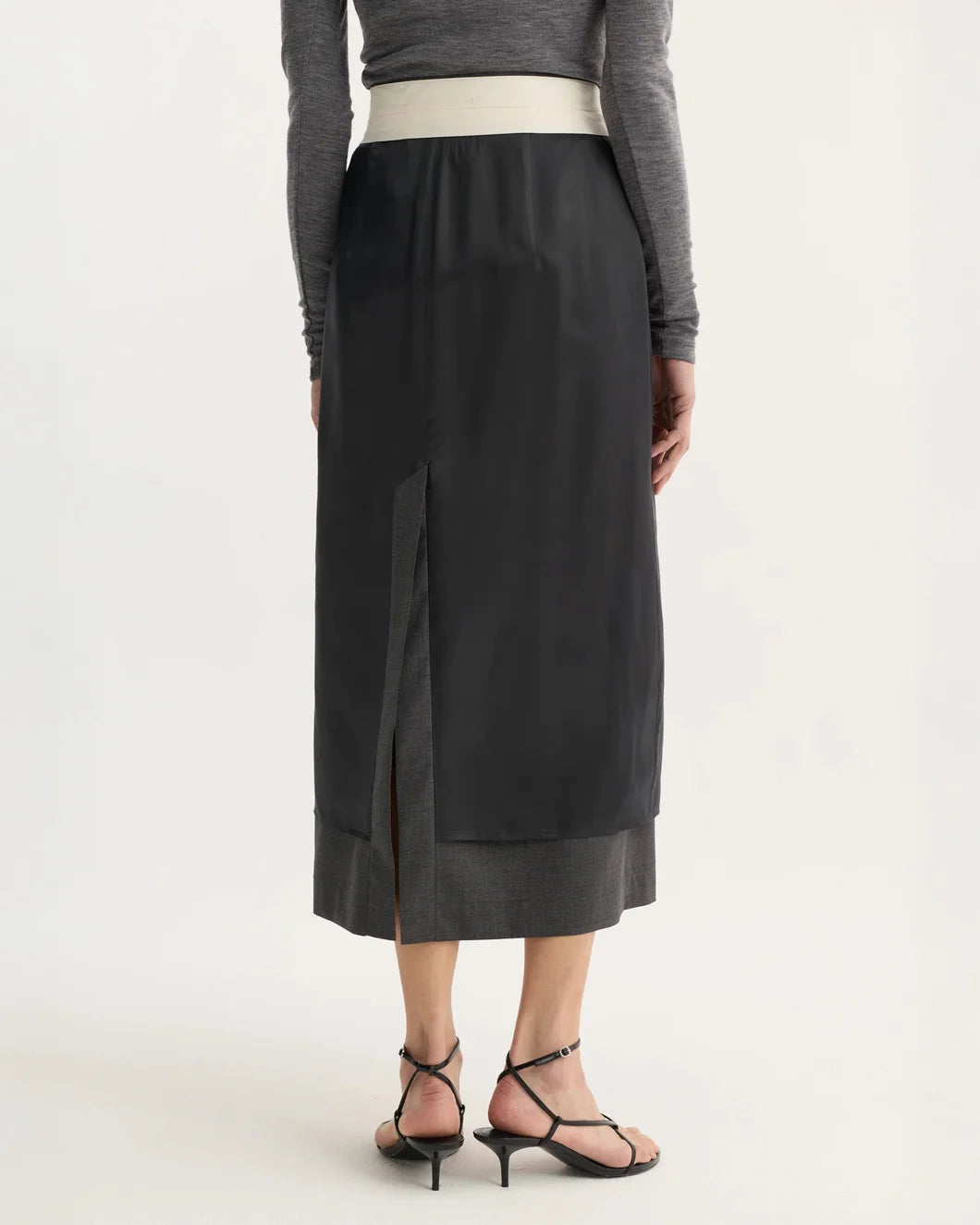 ROHE inside out skirt dark grey on figure back detail