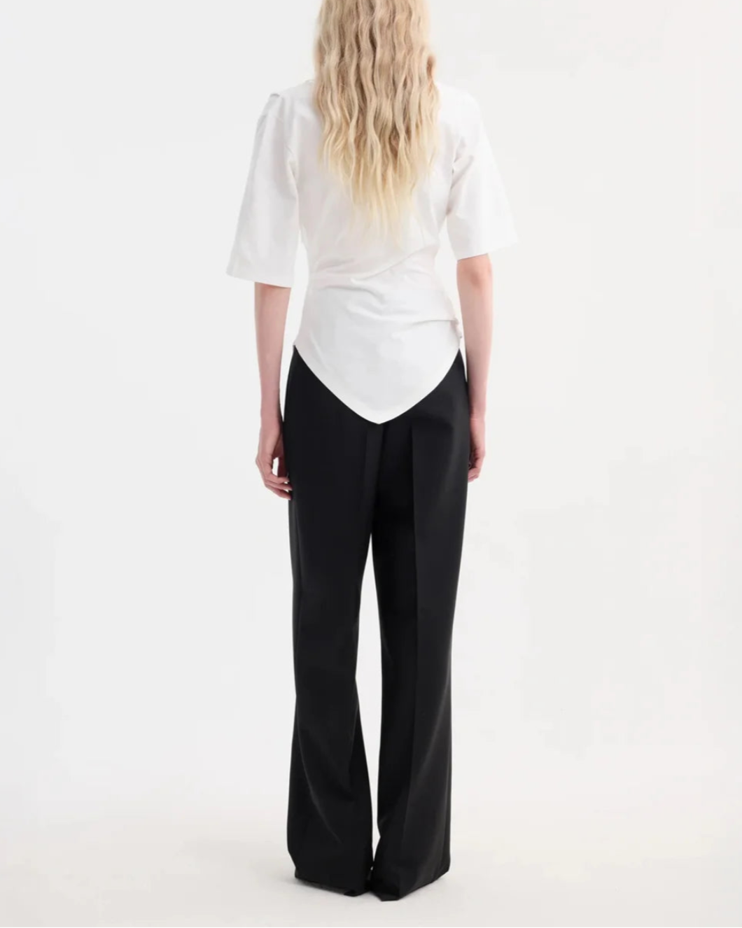 ROHE reinvented twisted t shirt white on figure back