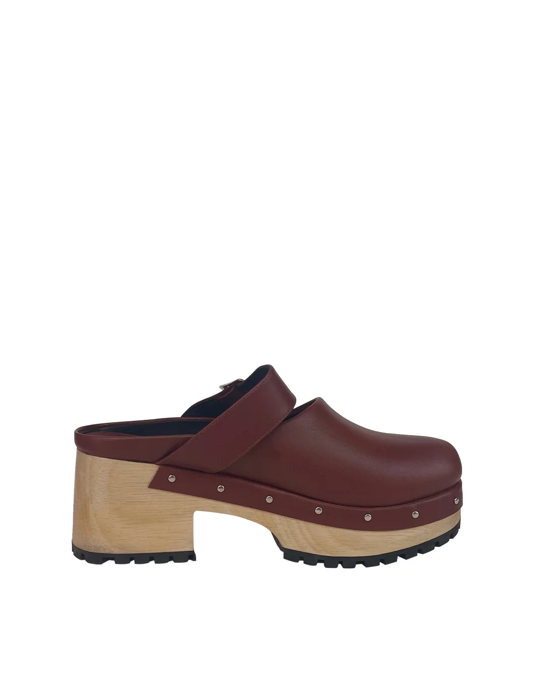 Rachel-Comey Grader Clog Saddle Brown front isolated