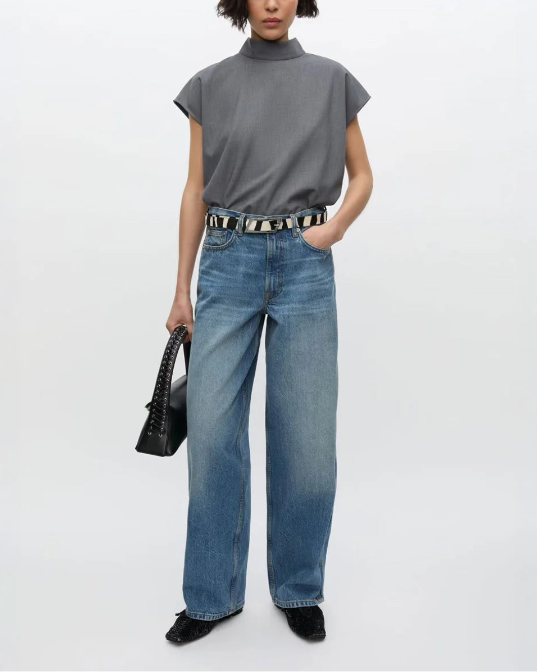 SAMSOE SAMSOE Sahoys Top grey mel on figure front