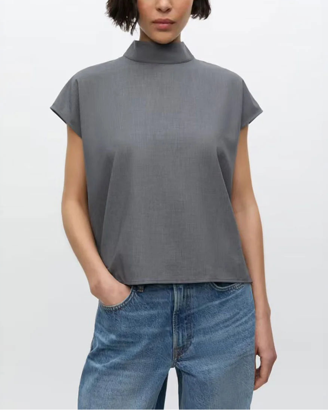 SAMSOE SAMSOE Sahoys Top grey mel on figure front 1