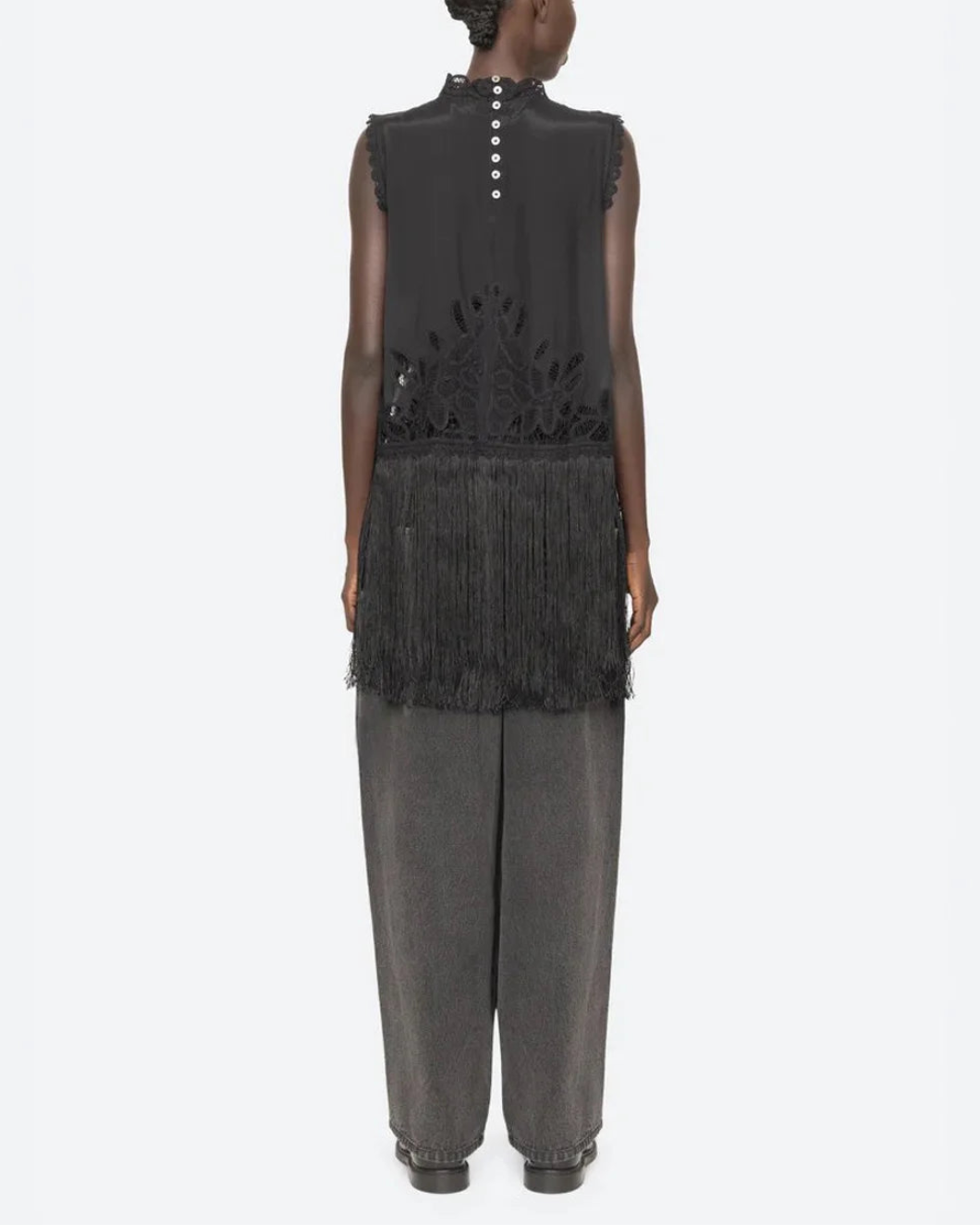 SEA NEW YORK adelina top black on figure back