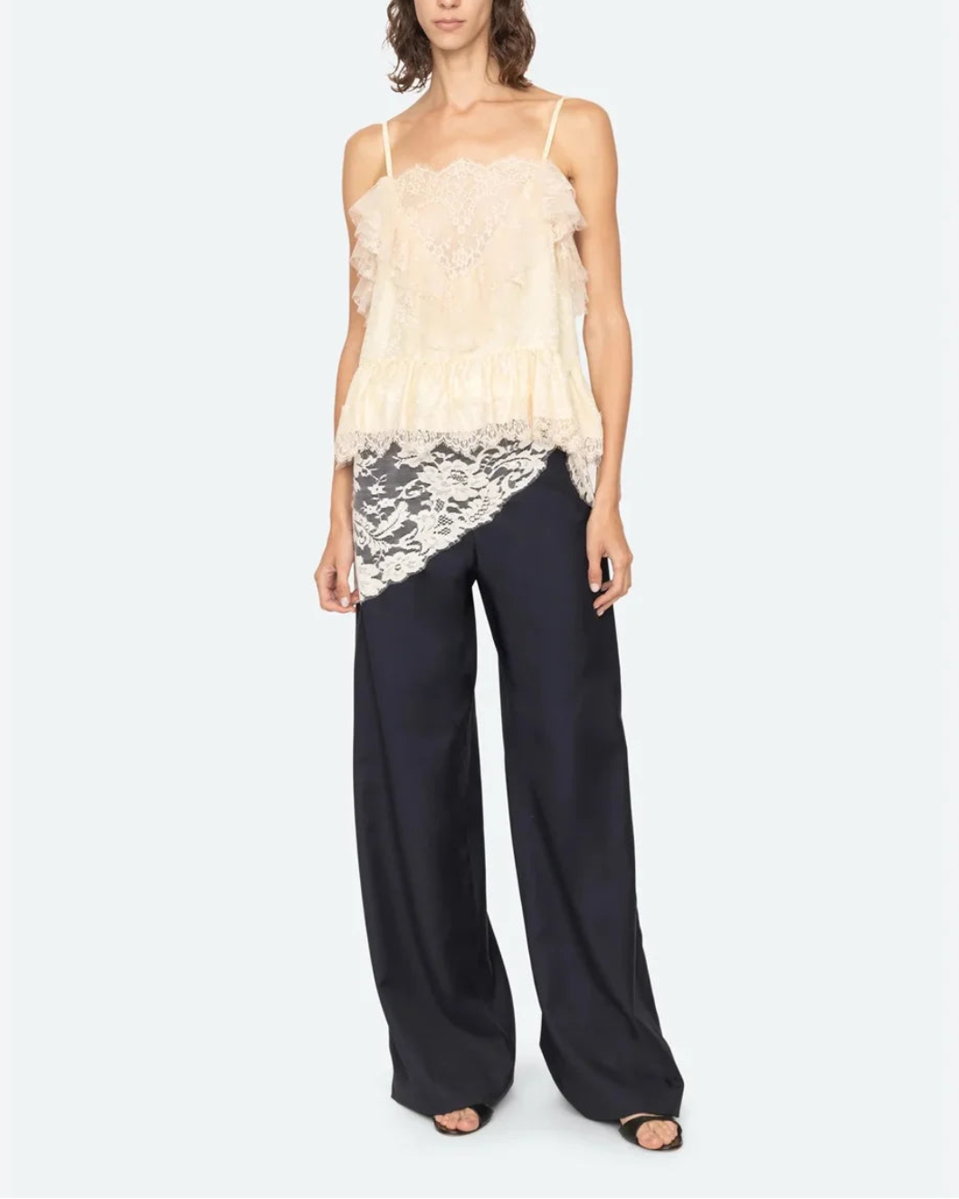 SEA NY Fiora Pants navy/lace on figure front 1