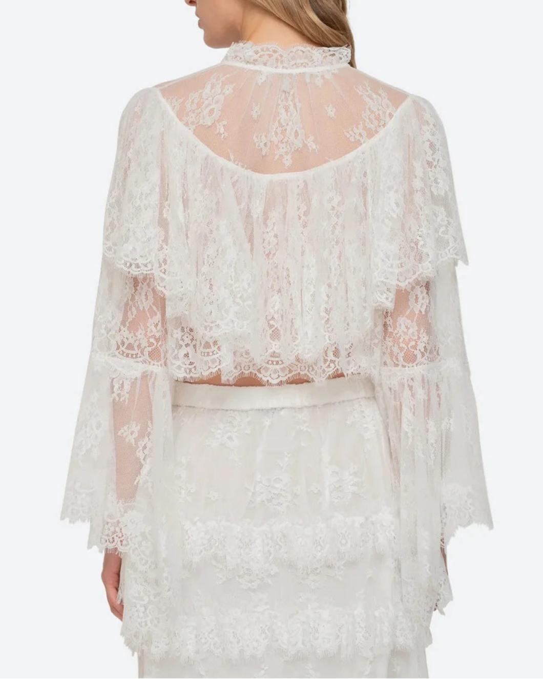 SEA NY holden blouse lace white on figure back