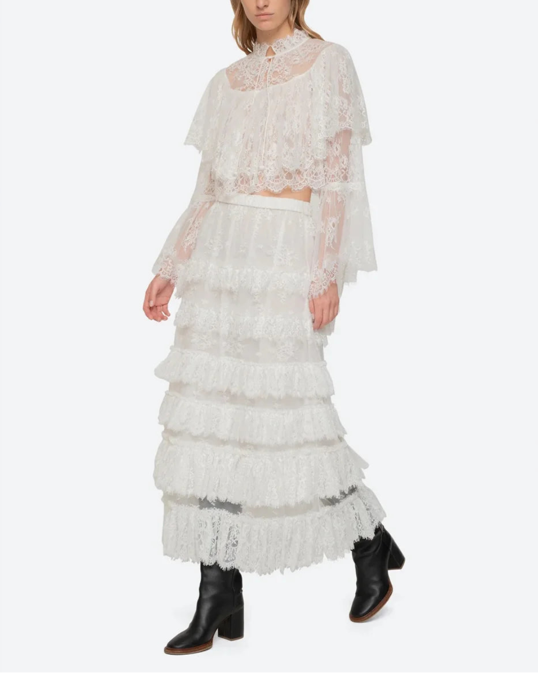 SEA NY holden blouse lace white on figure front 3