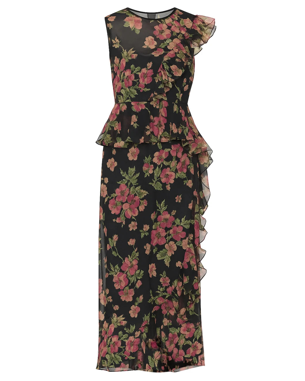 SEA NY cornelia midi dress black floral isolated