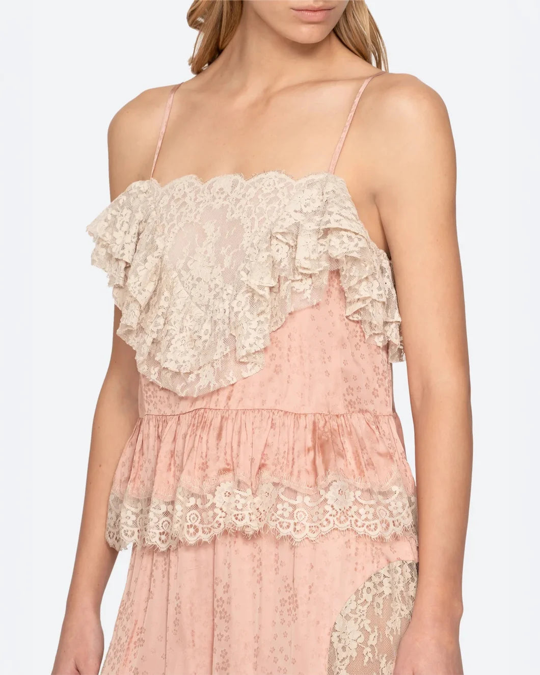 SEA NY ethel camisole pink on figure front detail