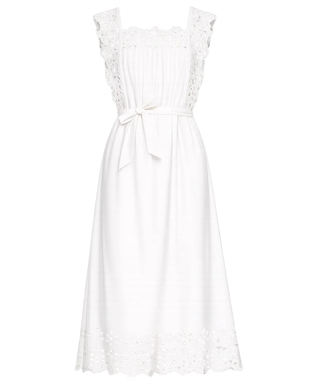 SEA NY leila midi dress white front isolated