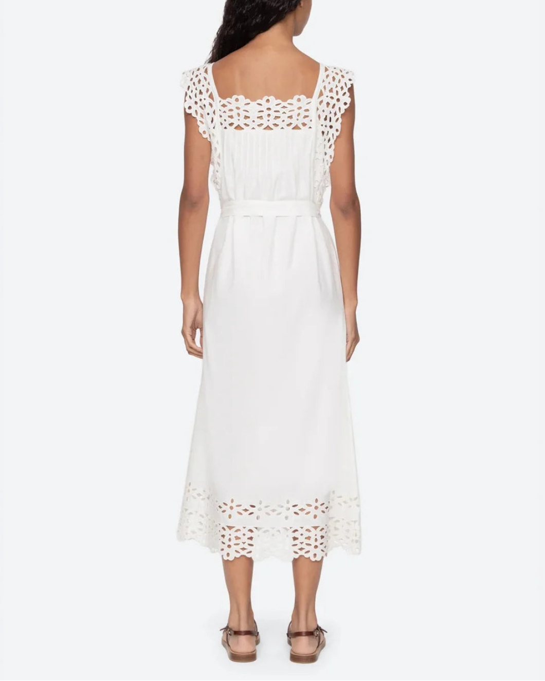 SEA NY leila midi dress white on figure back