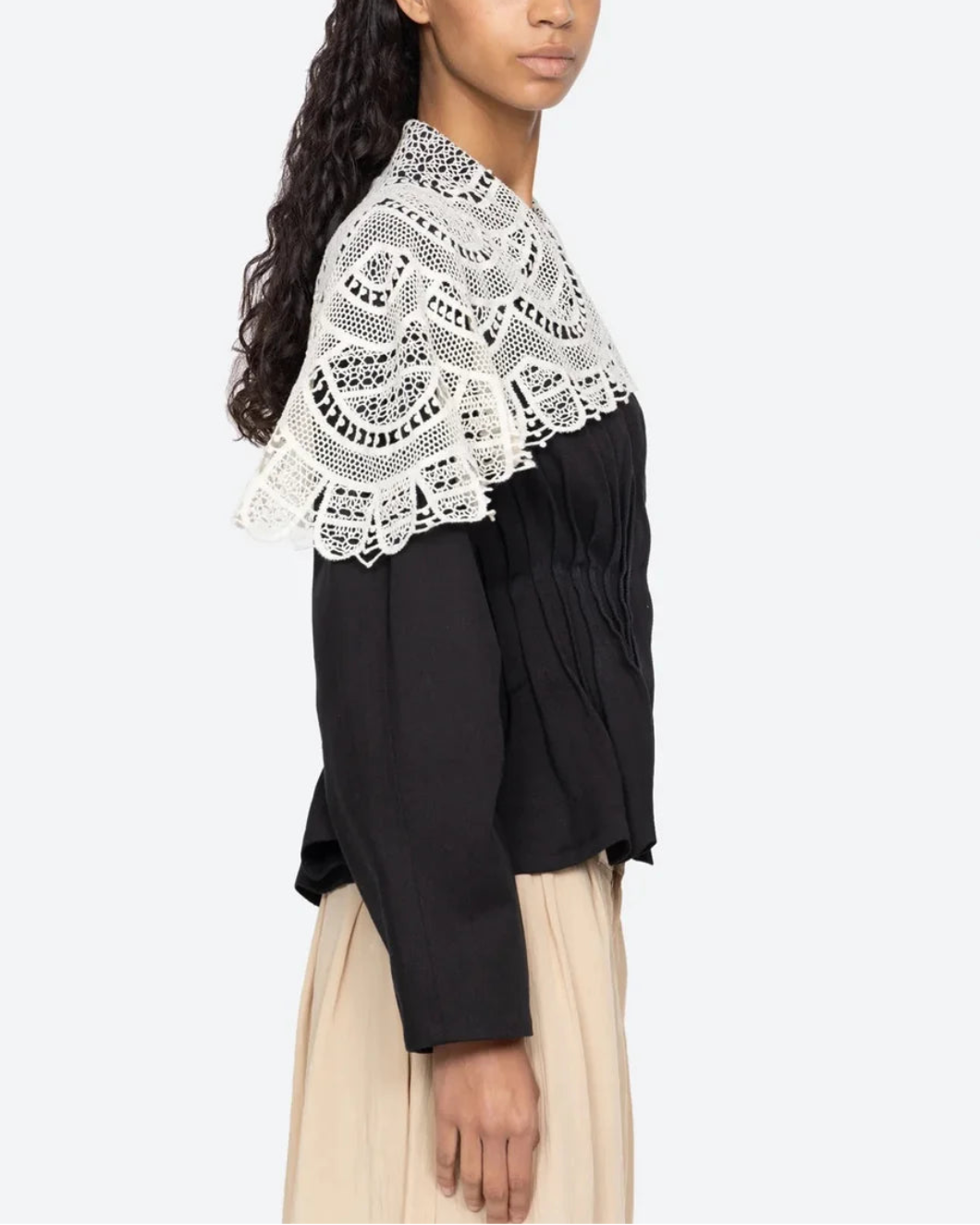 SEA NY alina jacket black on figure side