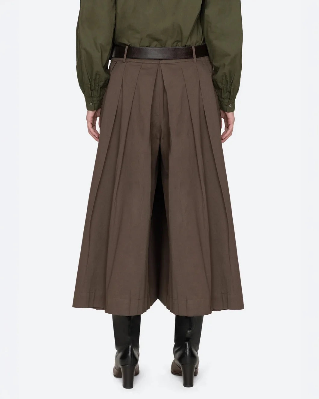 SEA NY Tristan Solid Pleated Culotte on figure back