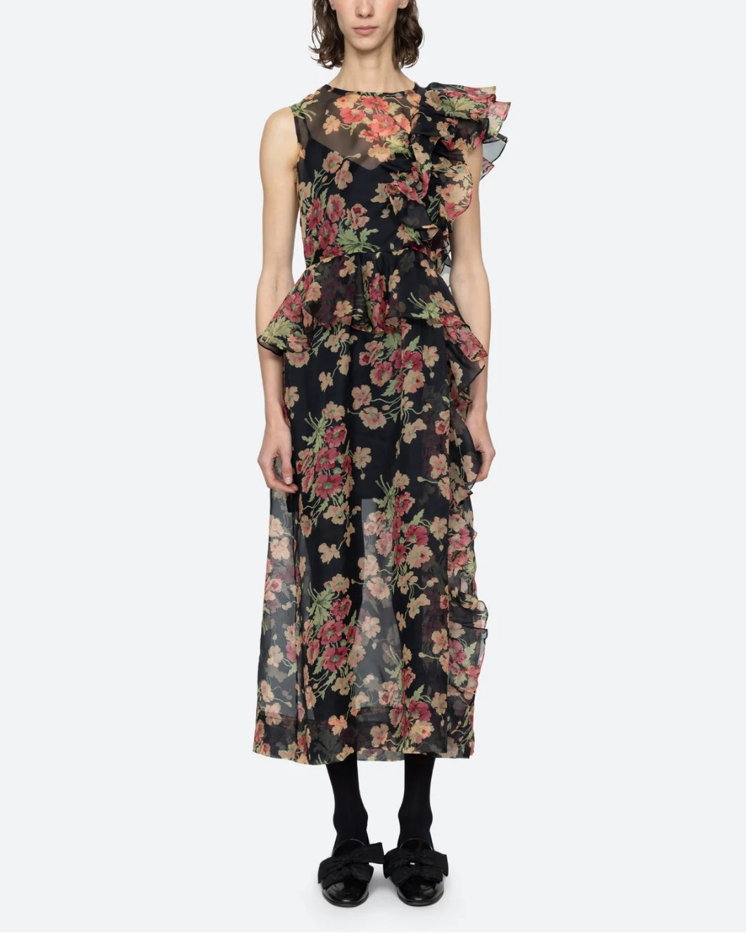 SEA NY cornelia midi dress floral on figure front 1