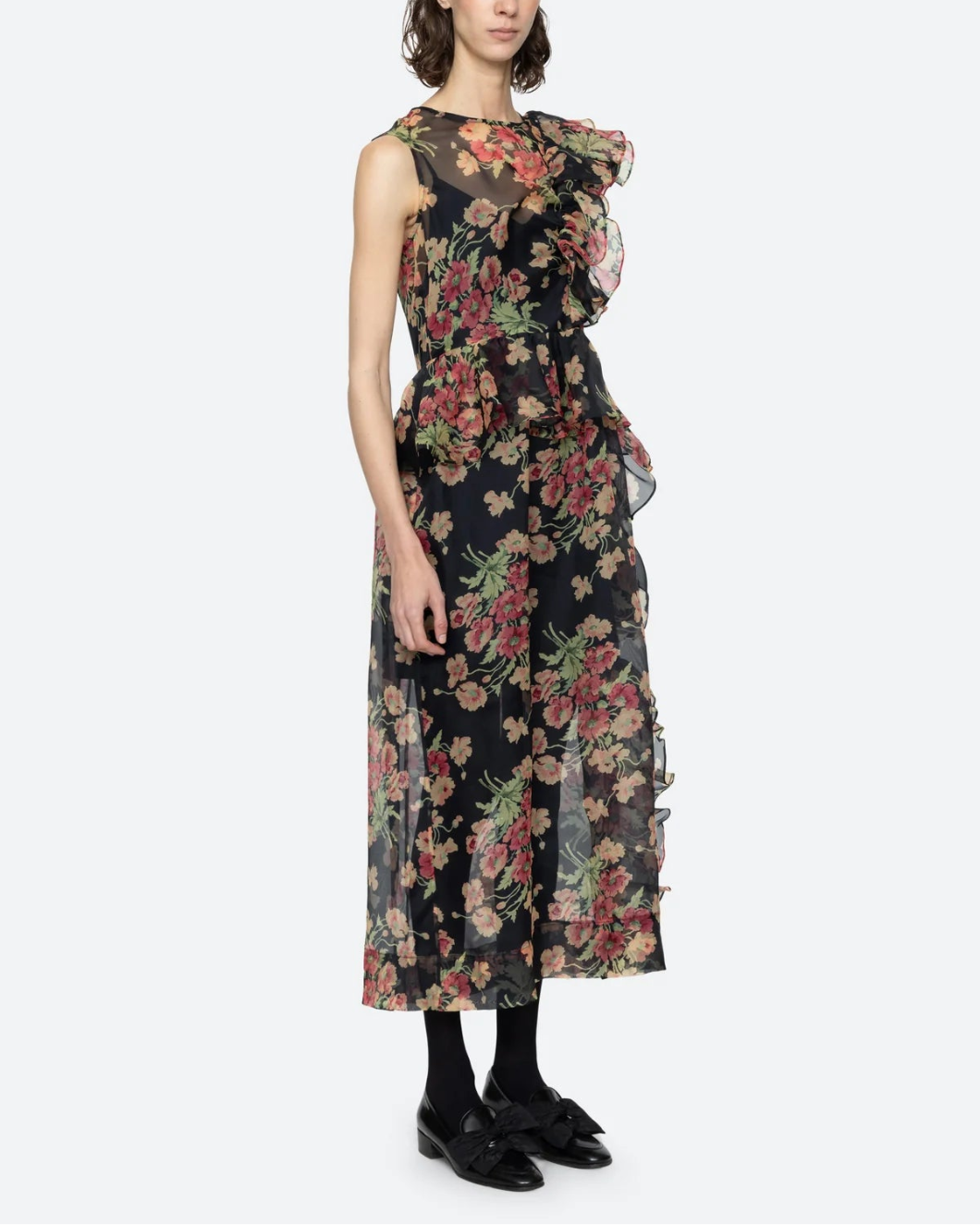 SEA NY cornelia midi dress floral on figure side 2