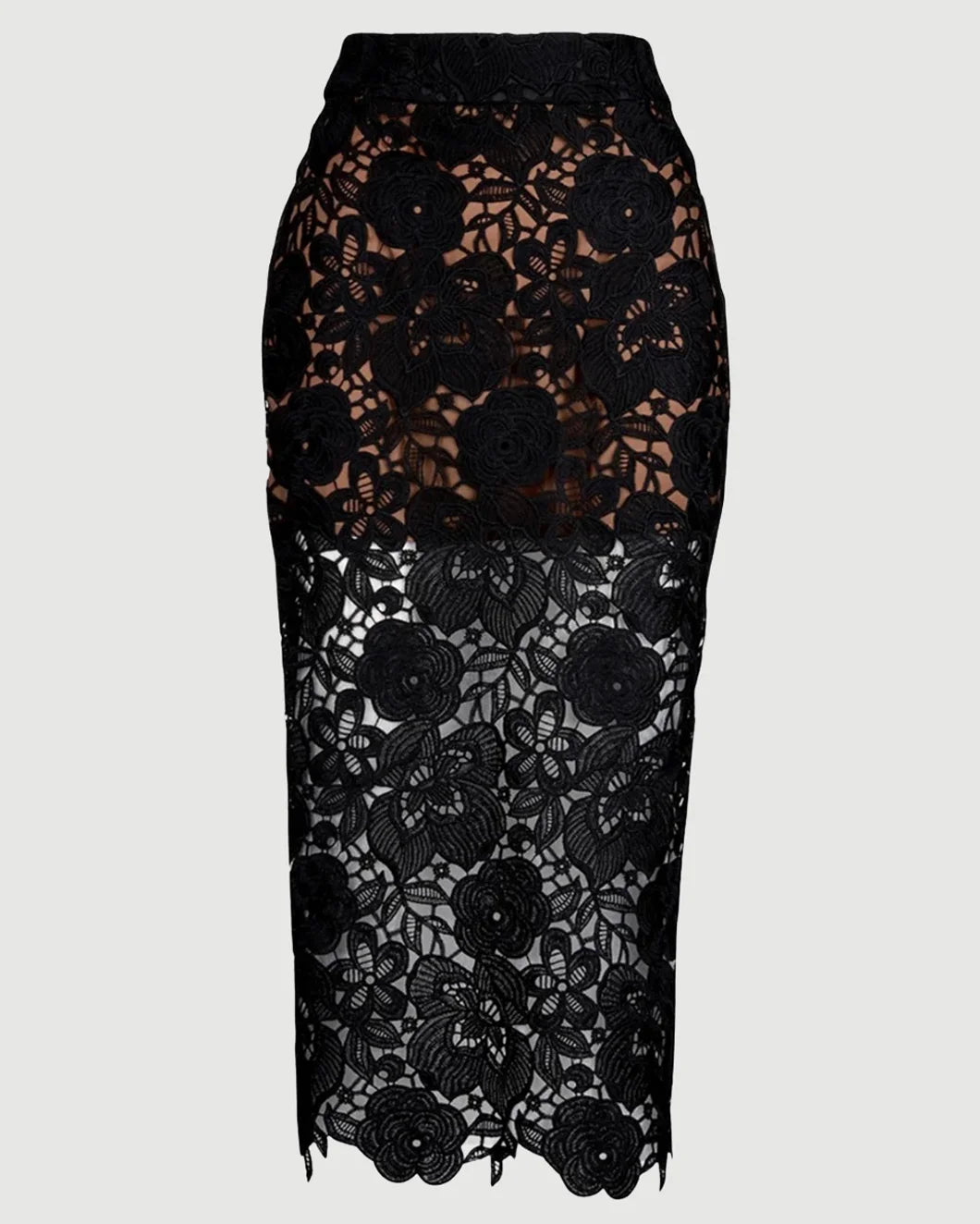 SMYHE Lace Pencil Skirt Black isolated