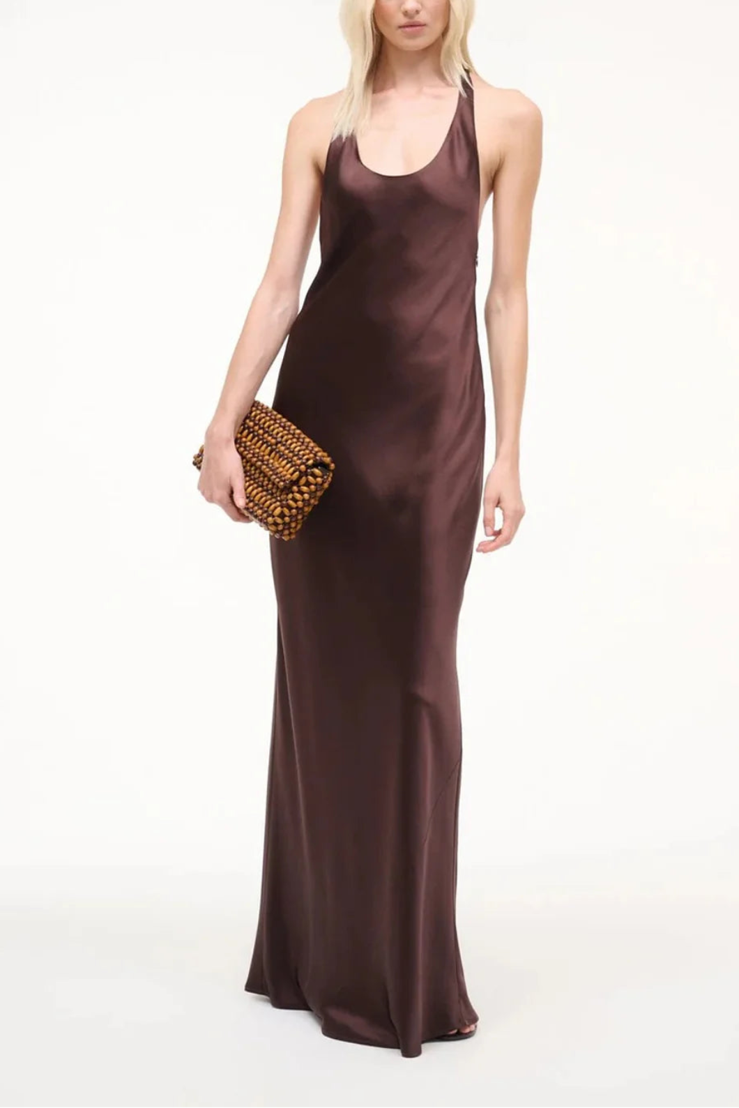 STAUD Juanita Dress Earth on figure front 2