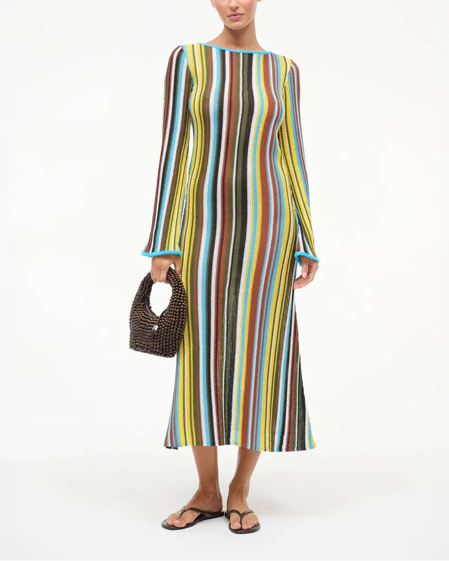 STAUD Lorena Dress Skate Stripe on figure front