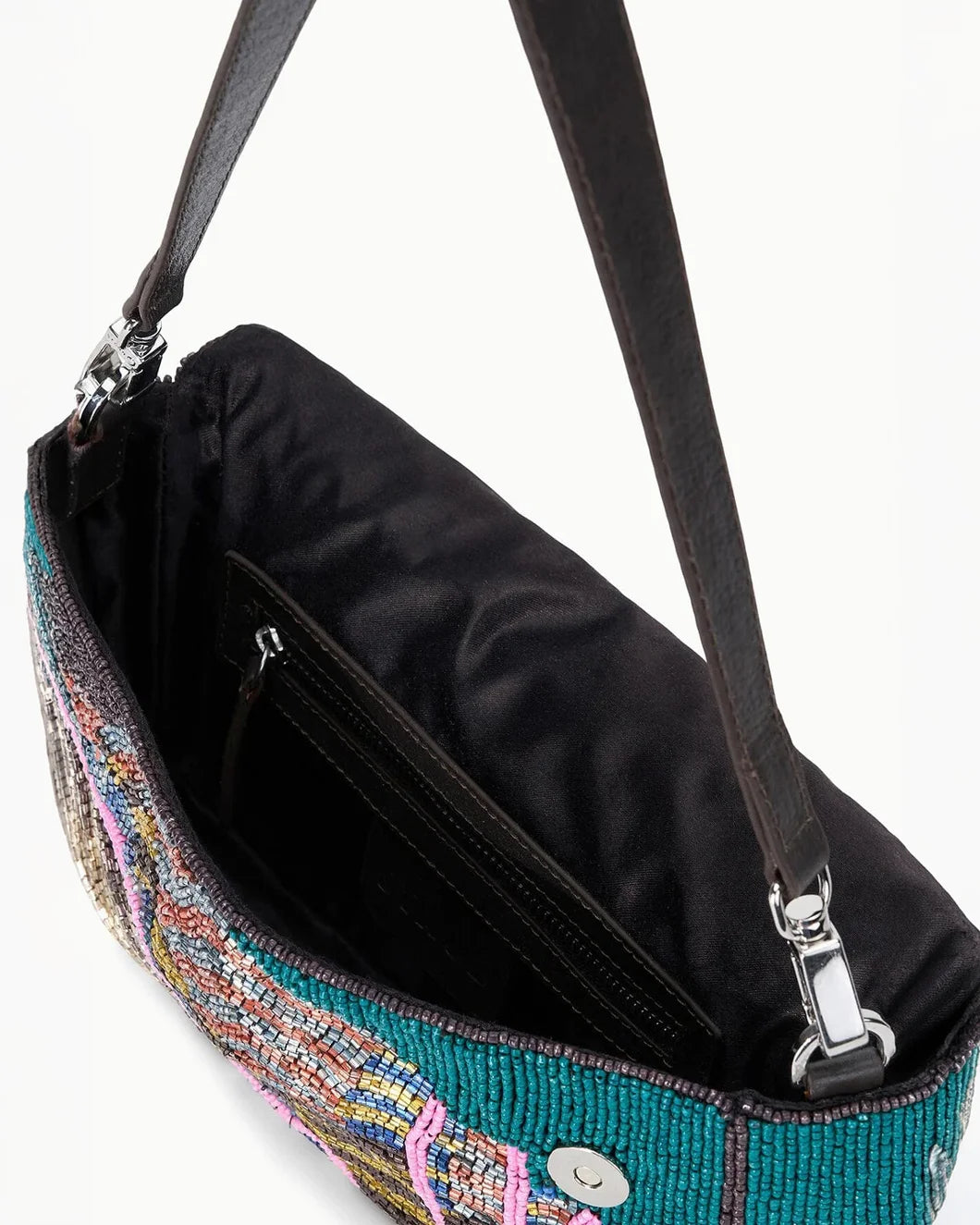STAUD TIimmy convertable shoulder bag conch shell inner detail