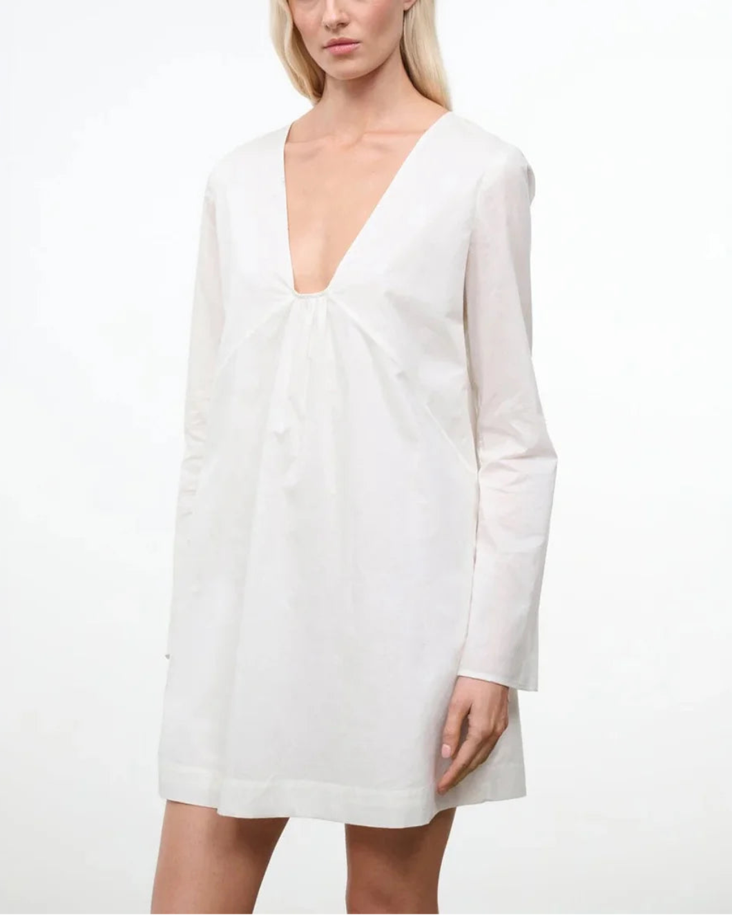 STAUD Vivi Dress Ivory on figure front 3