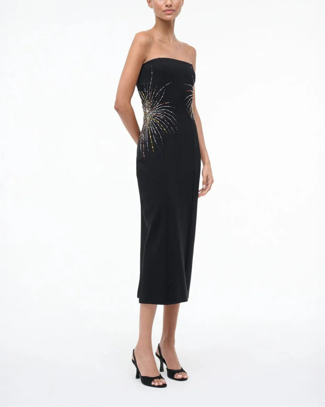 STAUD britney dress firework on figure side