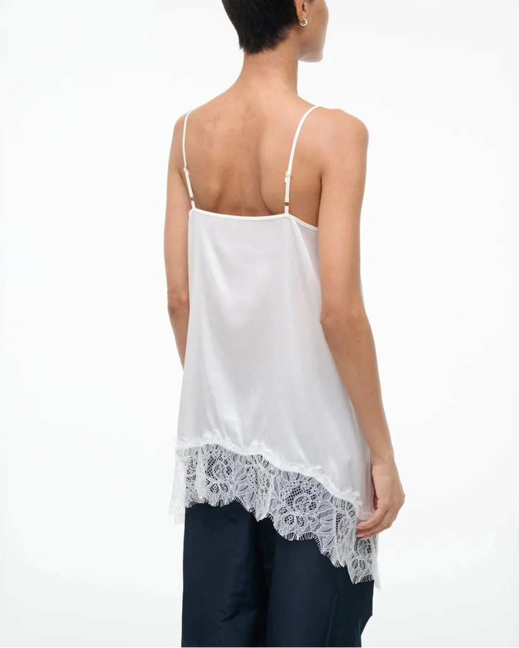 STAUD chloe silk cami ivory on figure back