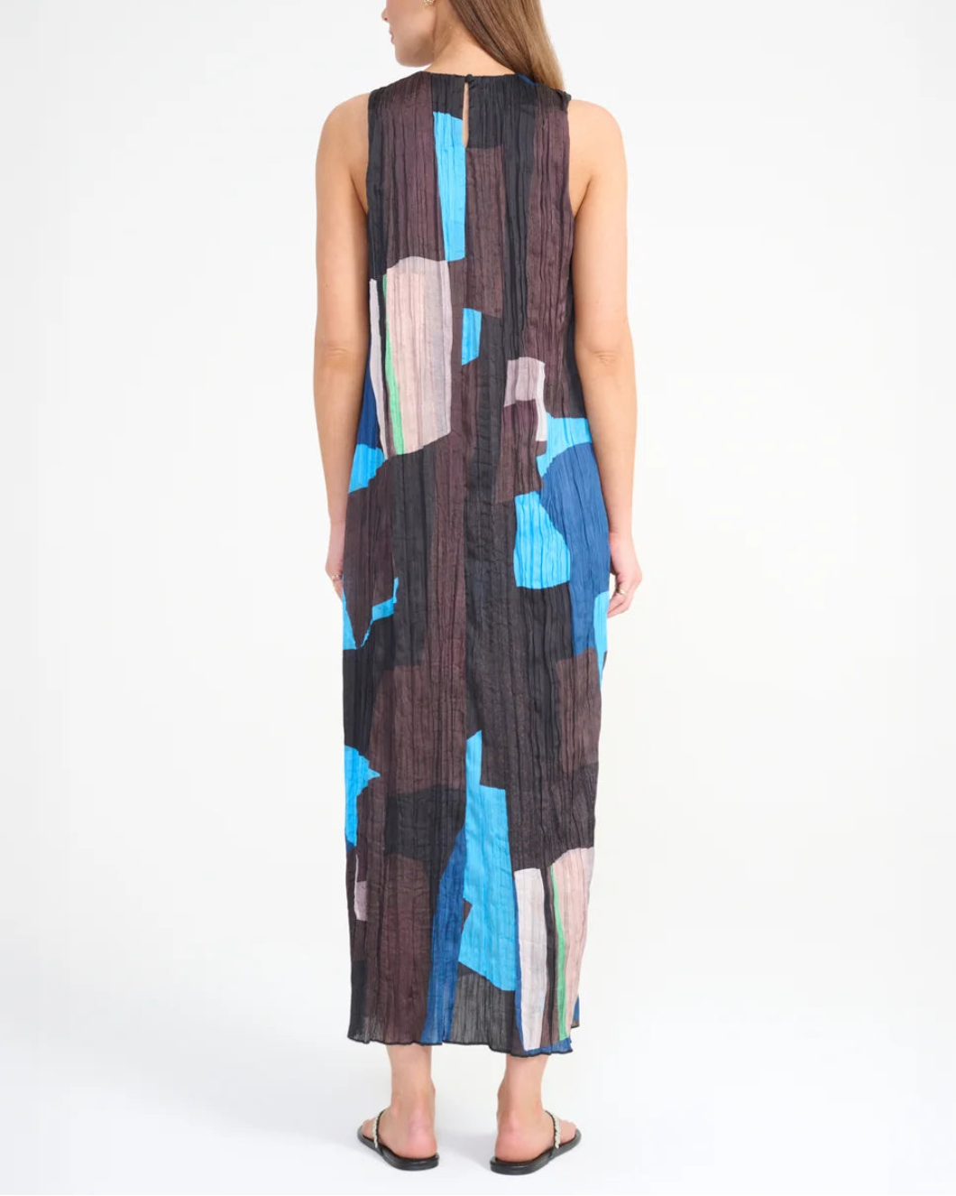 STAUD mizu dress brown on figure back