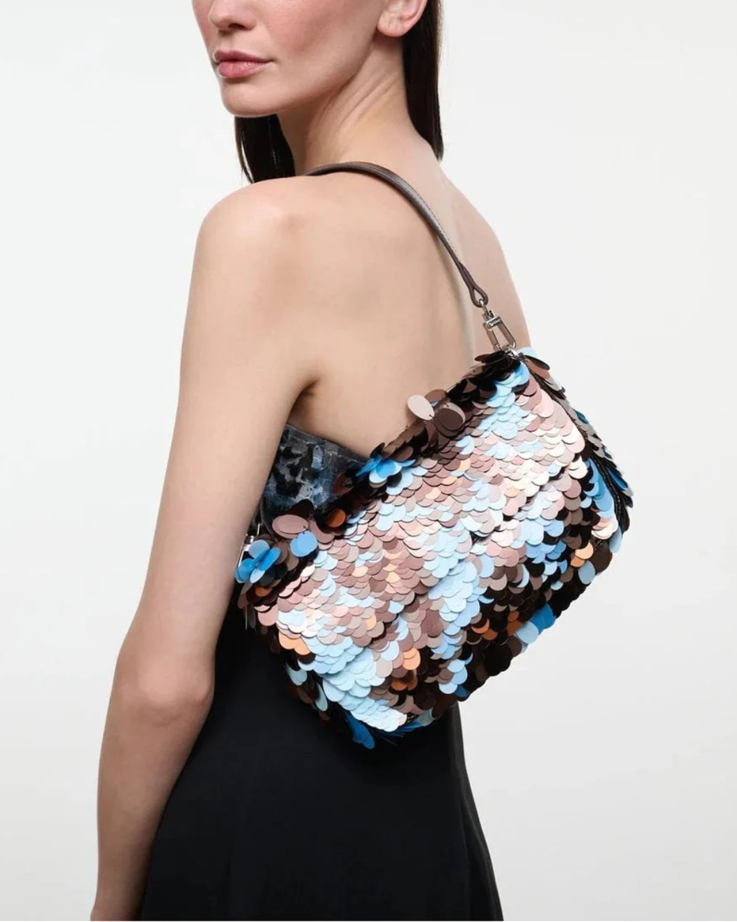 STAUD Timmy Shoulder Bag Nightspark on figure side
