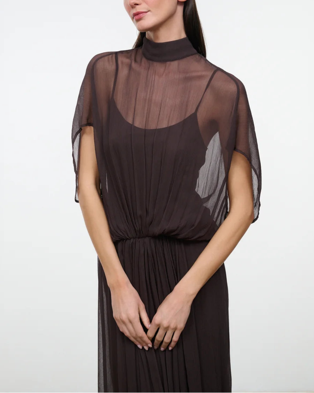 STAUD Viviana Dress earth on figure front 1