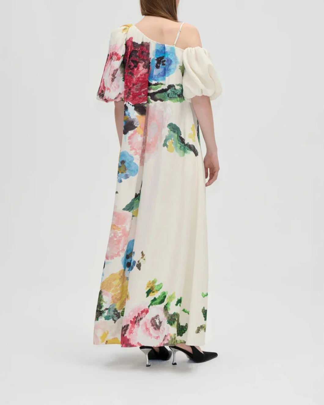STINE GOYA Dropped Shoulder Dress ephemeral bloom on figure bacl