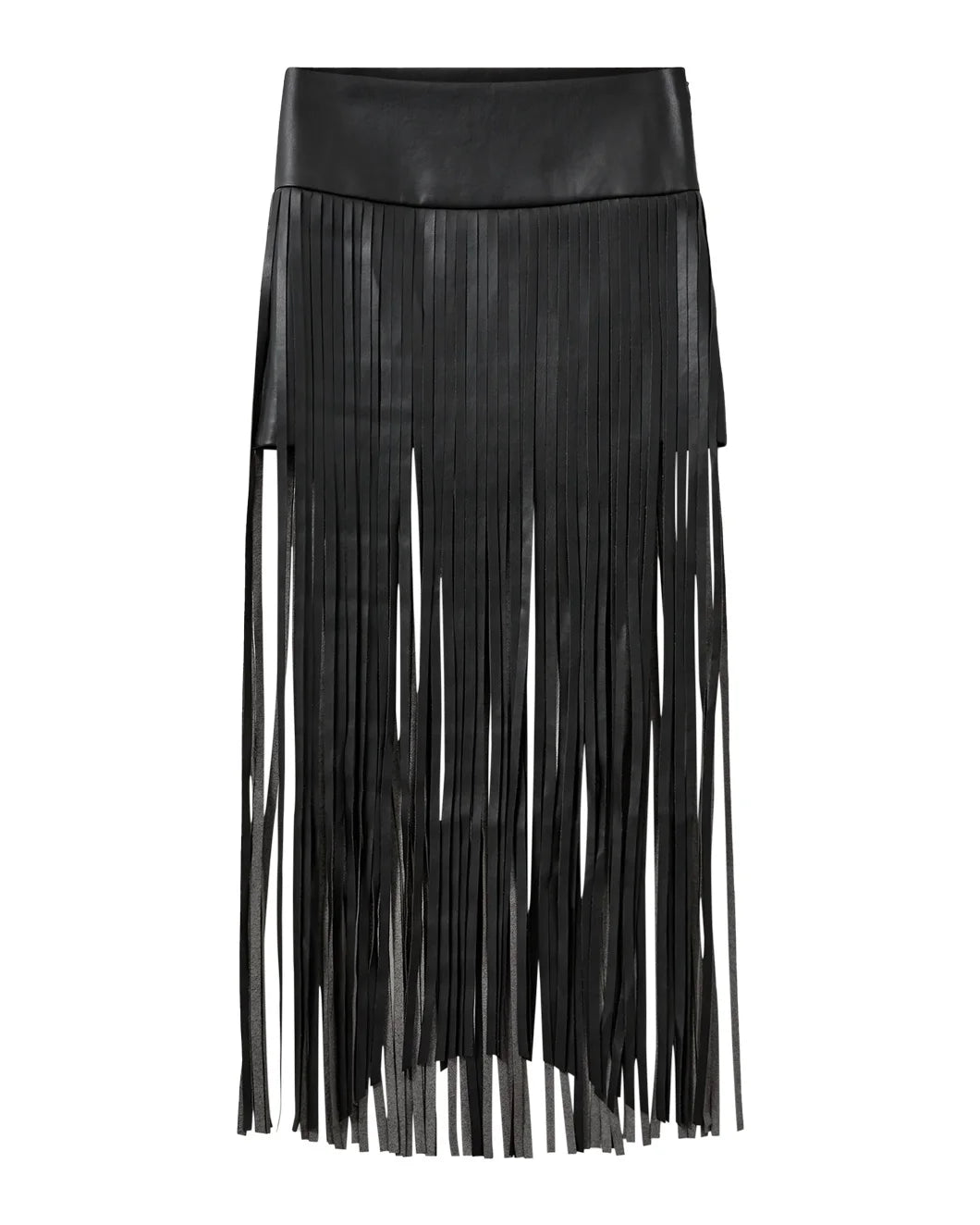 THE GARMENT brooklyn fringe skirt black front isolated