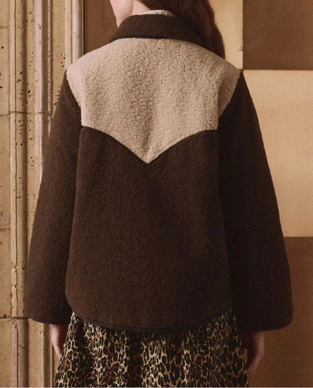 THE GREAT The Reversible Western Yoke Pasture Jacket on figure back