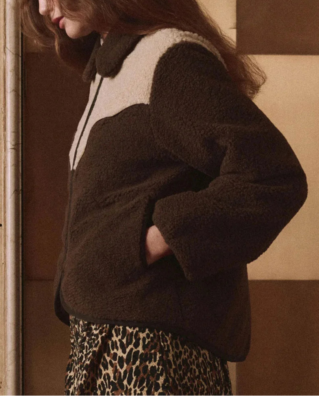 THE GREAT The Reversible Western Yoke Pasture Jacket on figure side