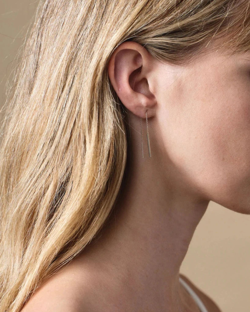 THEIR louise threader earring silver on figure