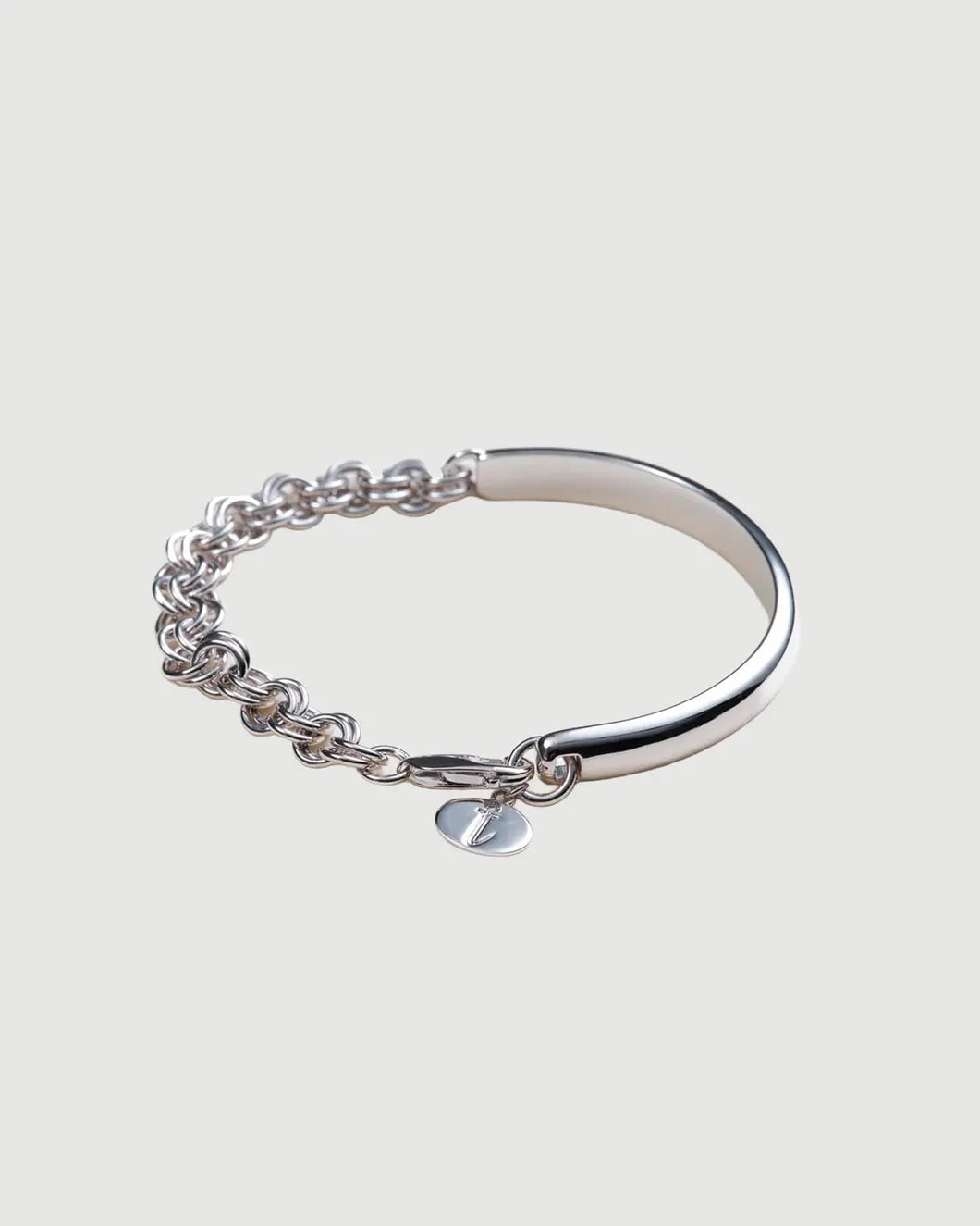 THEIR noah solid link bracelet silver isolated