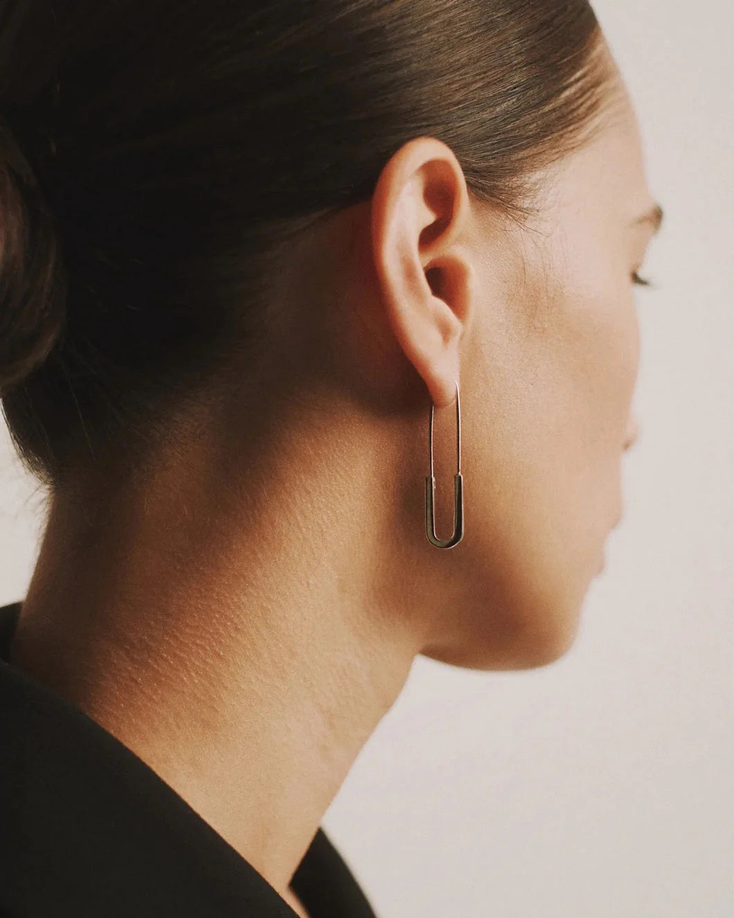 THEIR Theo Paper Clip Earrings gold on figureside