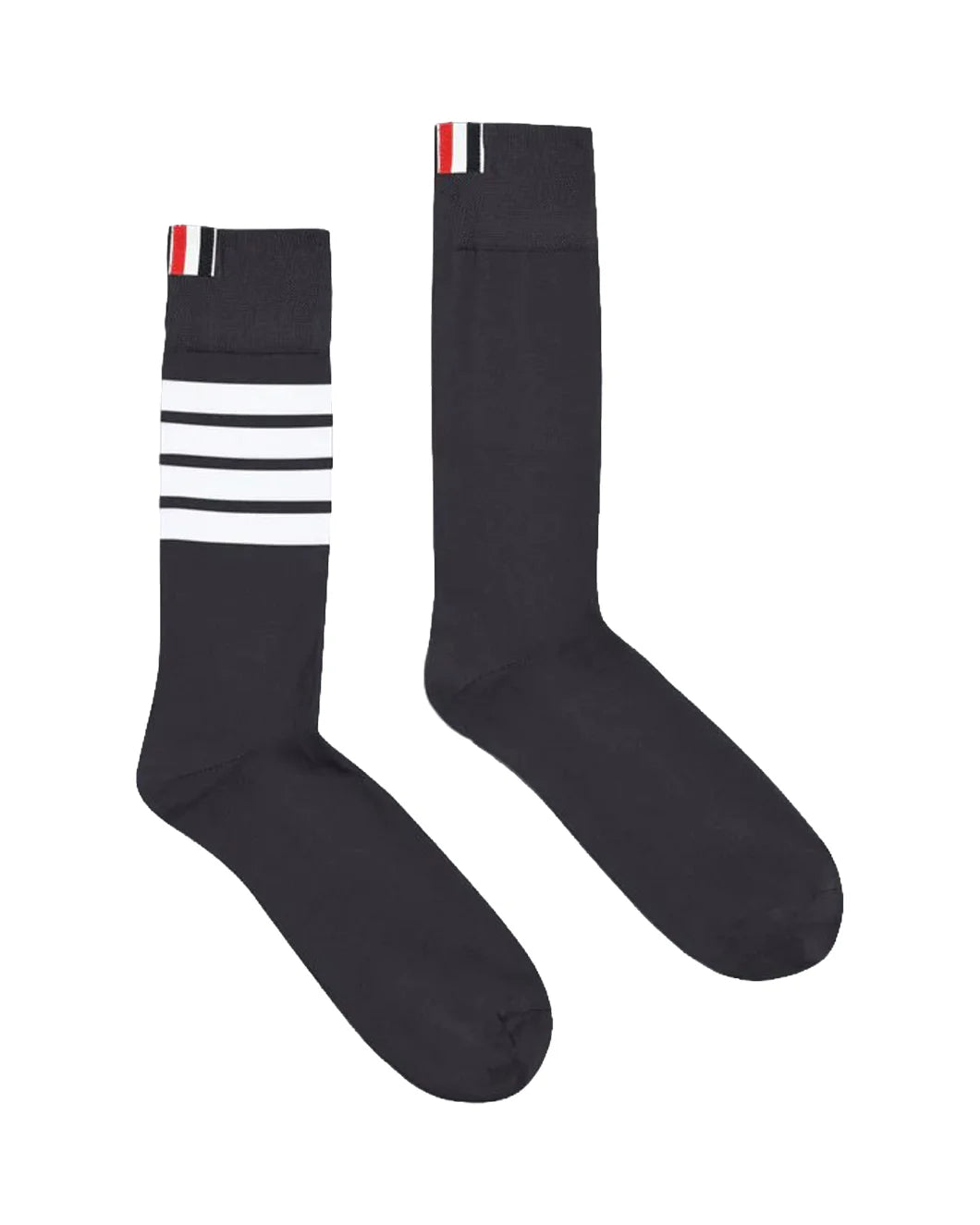 THOM BROWNE cotton 4 bar mid calf socks front isolated