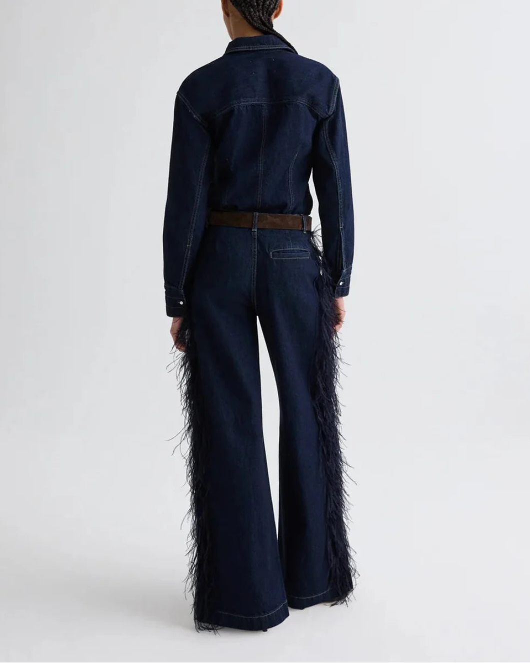 TWP mott st jean feathers dark wash on figure back