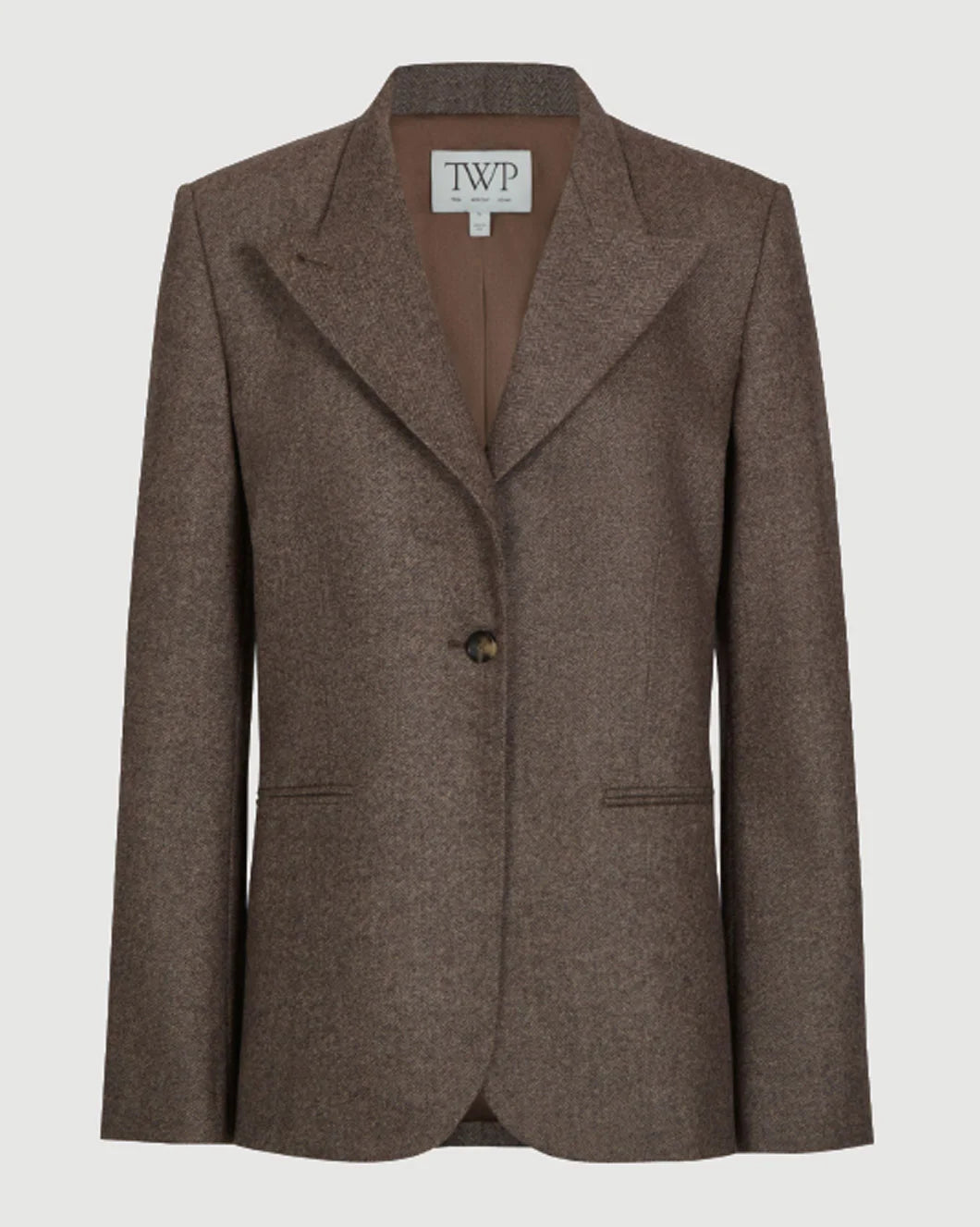TWP Buttoned up blazer pinecone melange isolated