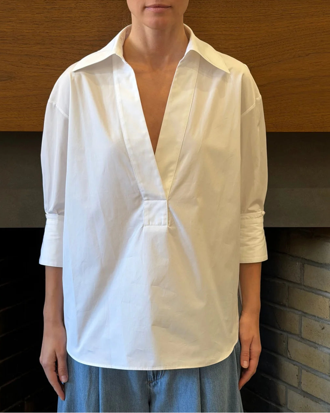 TWP Polo Shirt with Combo on figure front