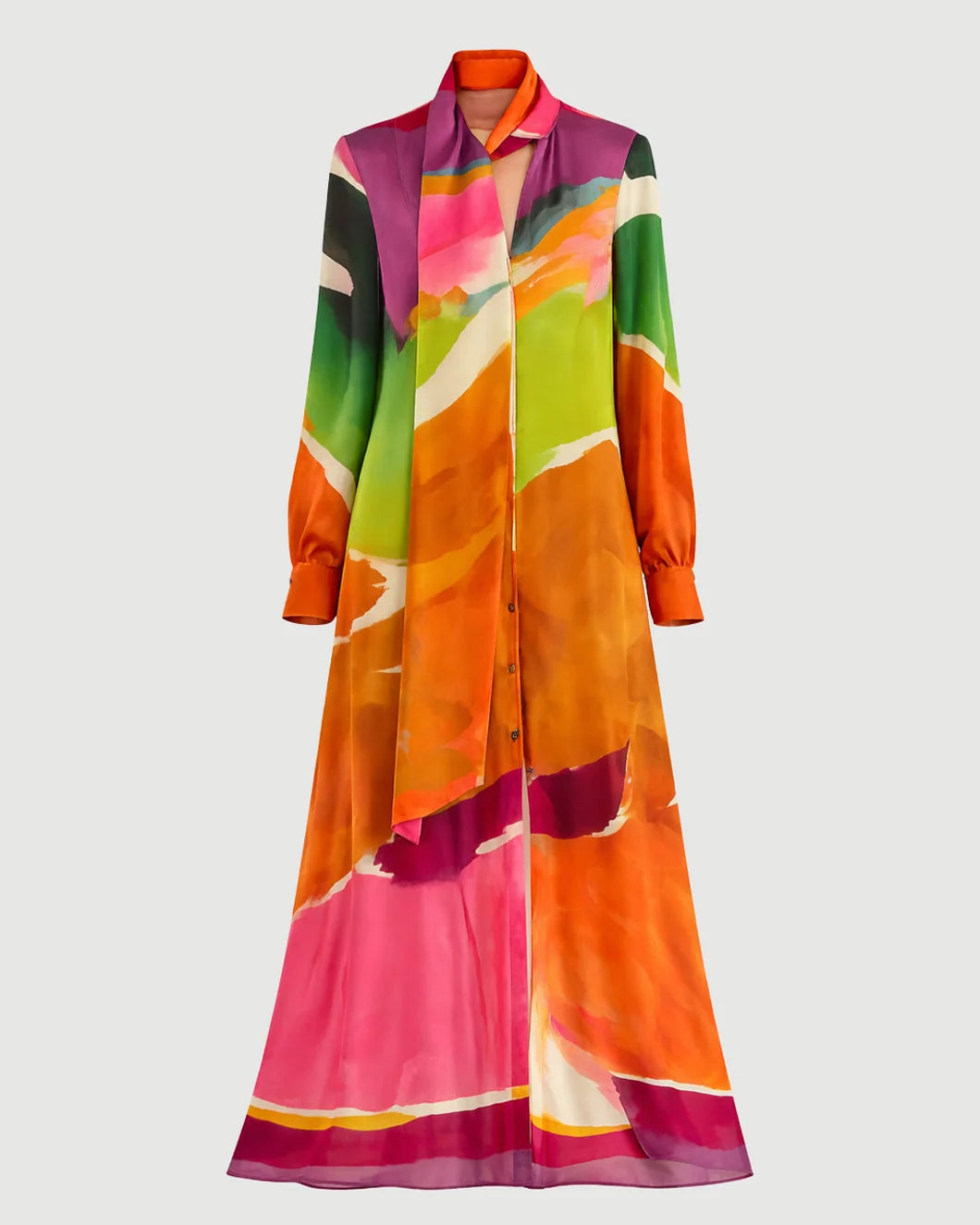 ULLA JOHNSON Critique Silk Dress Nature Abhors A Vacuum isolated