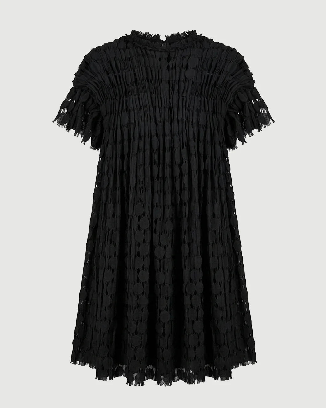 ULLA JOHNSON Layla lace mini dress black isolated