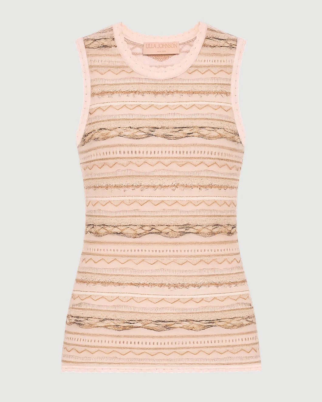 ULLA JOHNSON alisa knit top pink front isolated