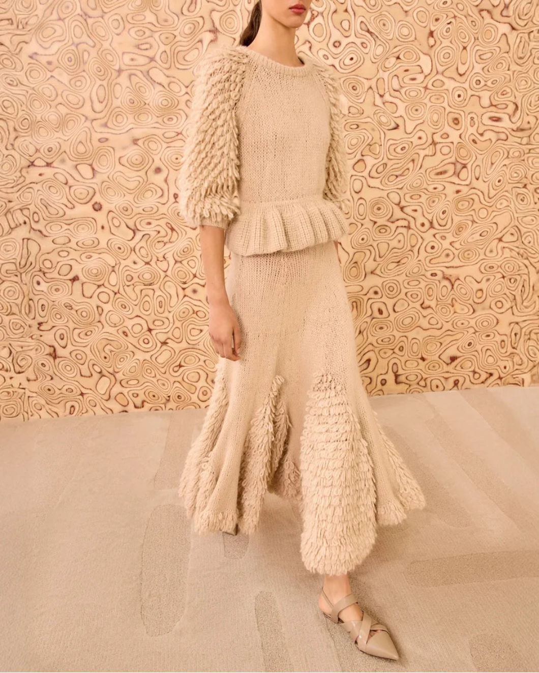 ULLA JOHNSON selene ss peplum top alabaster on figure side