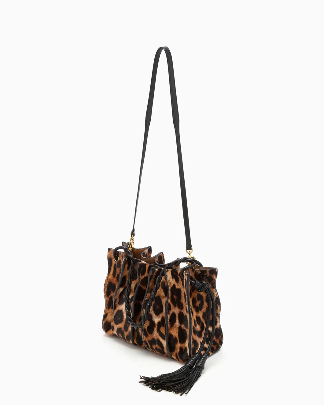 ULLA JOHNSON Adria Small Shoulder Bag leopard side