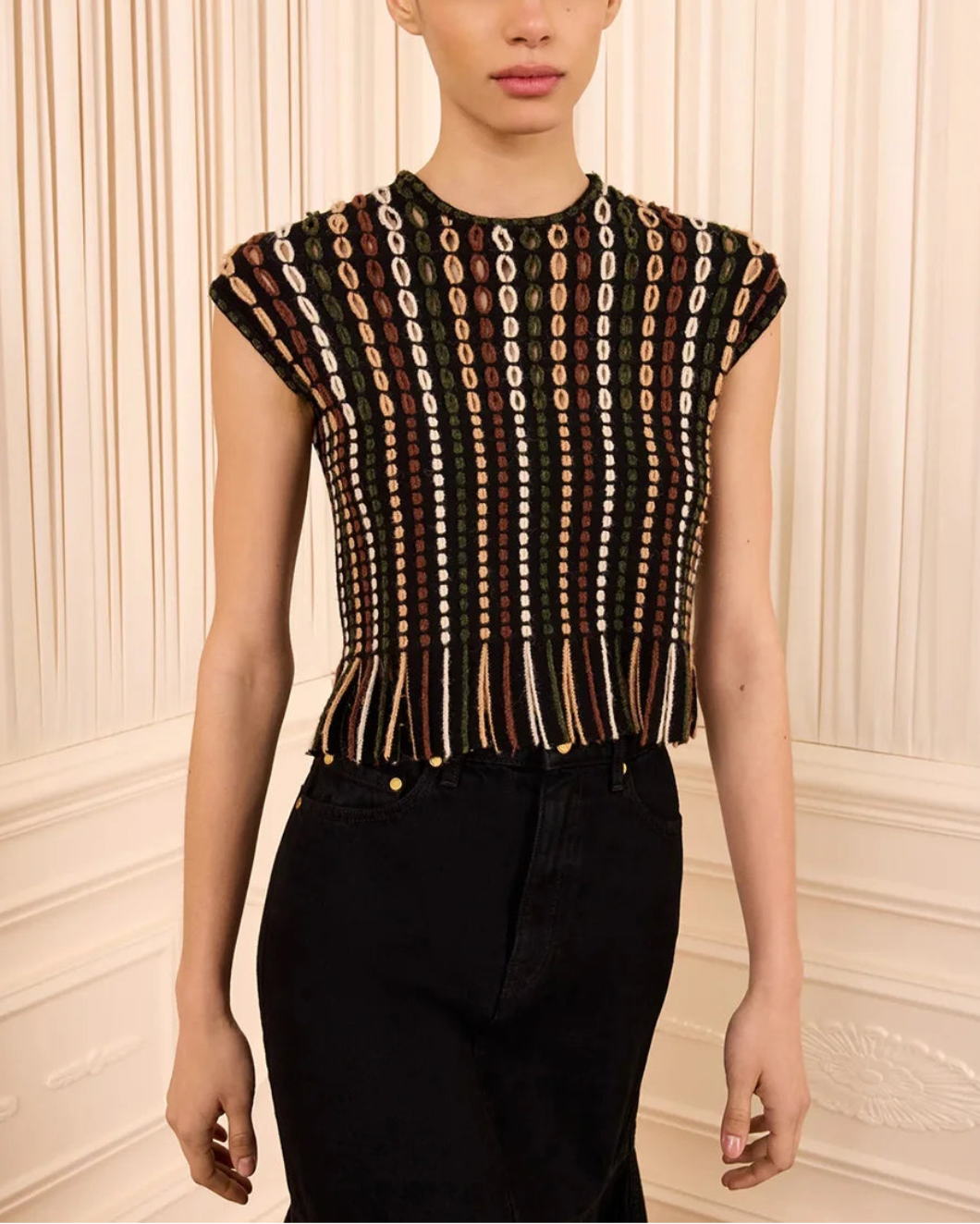 ULLA JOHNSON Natia Knit Top on figure front