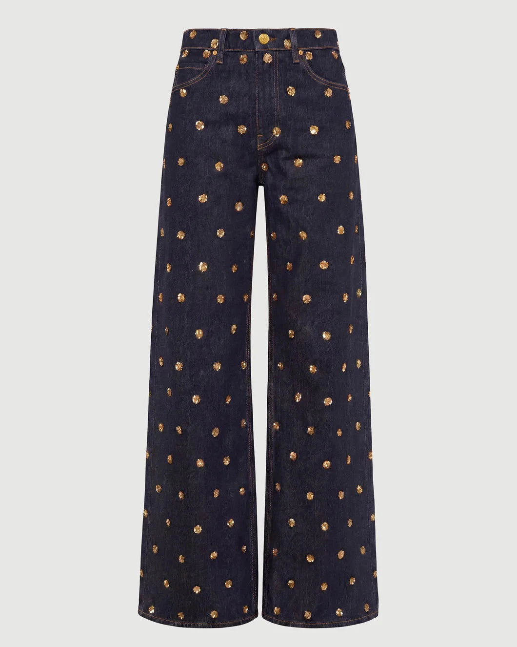 ULLA JOHNSON The Willow Embellished Wide Leg Jean isolated
