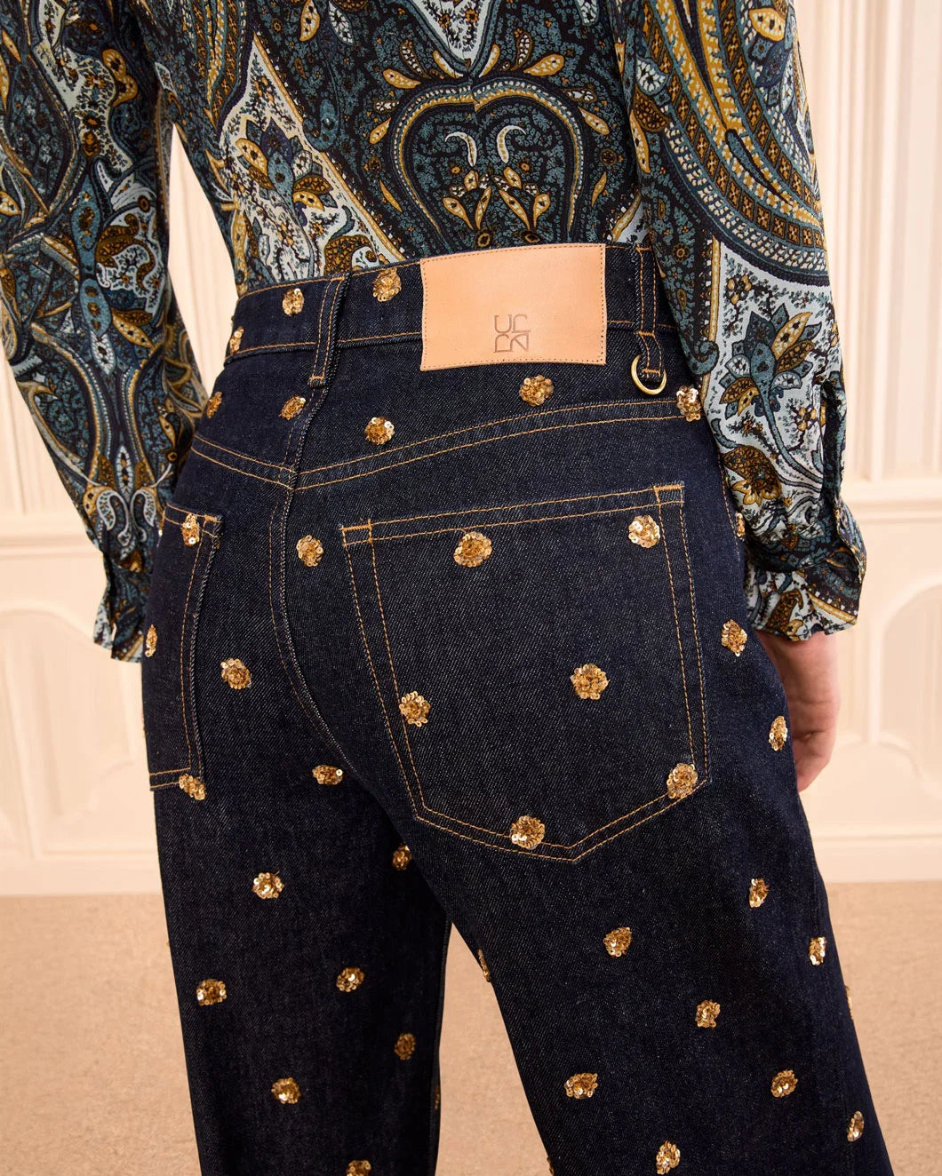 The Willow Embellished Wide Leg Jean
