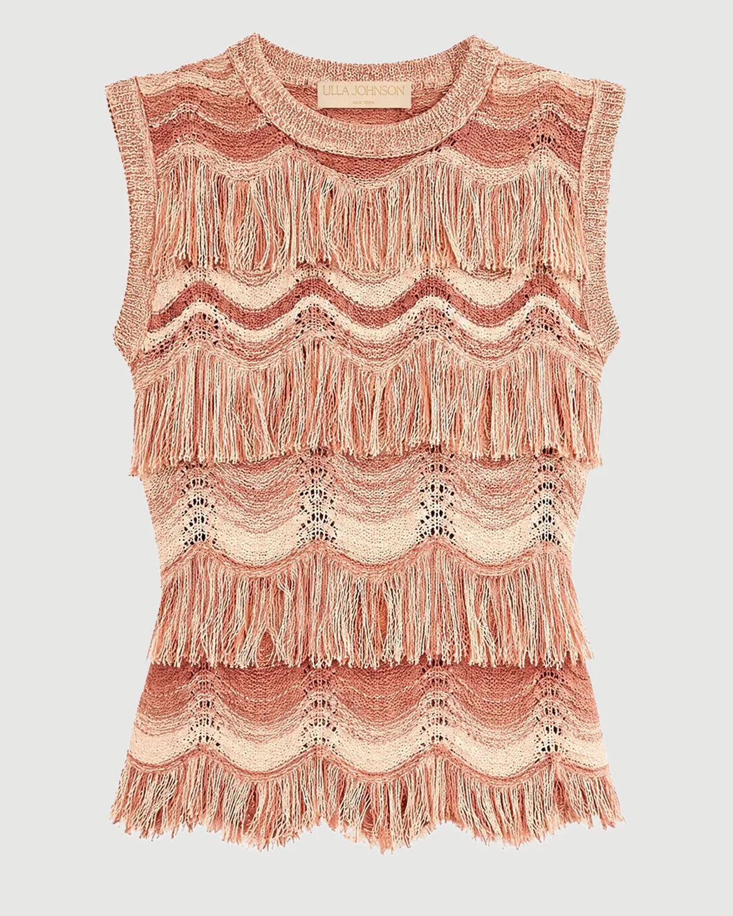 ULLA JOHNSON Vida Knit Top Terracotta isolated