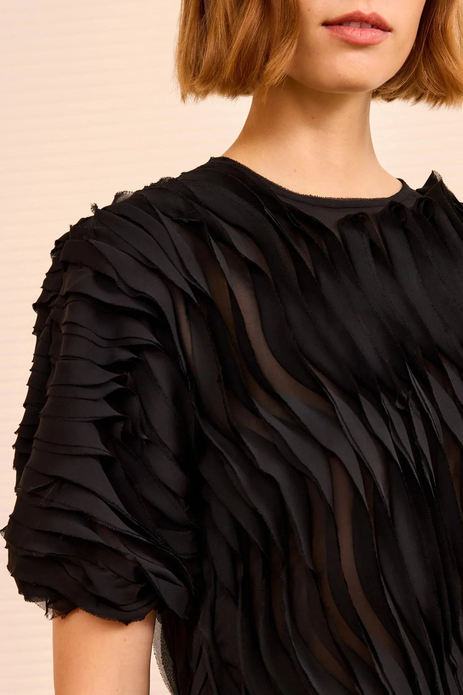 ULLA JOHNSON vaydaa top black on figure front detail