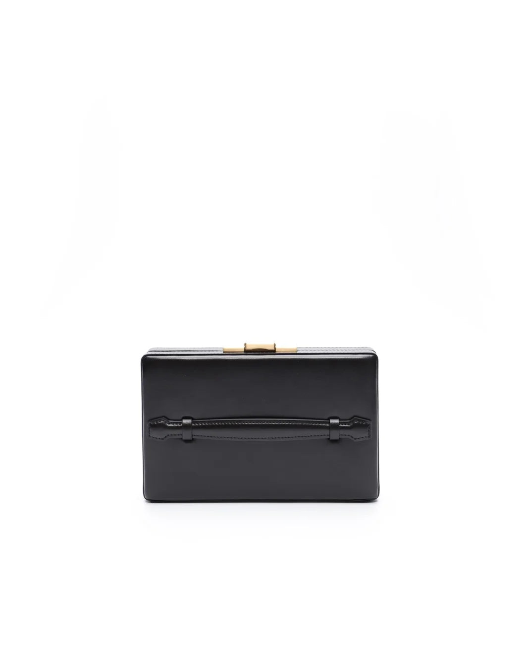 VICTORIA BECKHAM box clutch black top view